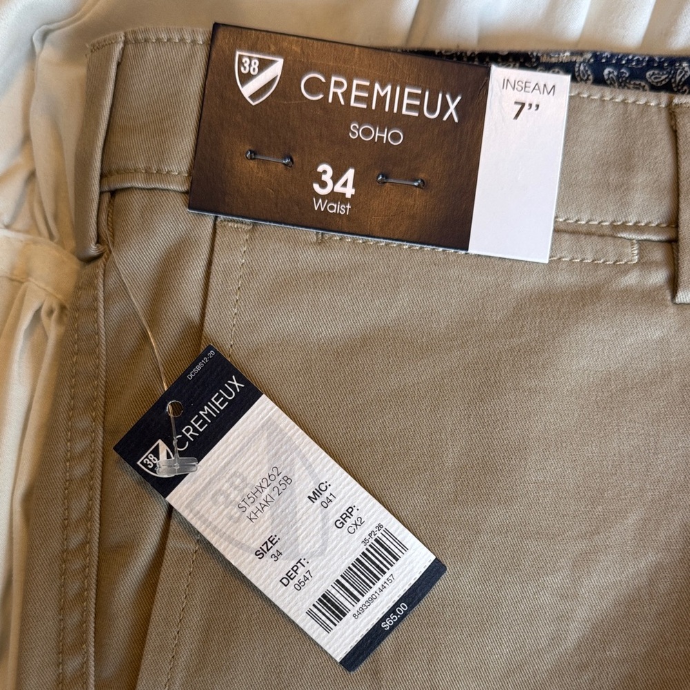 Daniel Cremieux Men's Khaki Flat Front Shorts - Picture 3 of 3